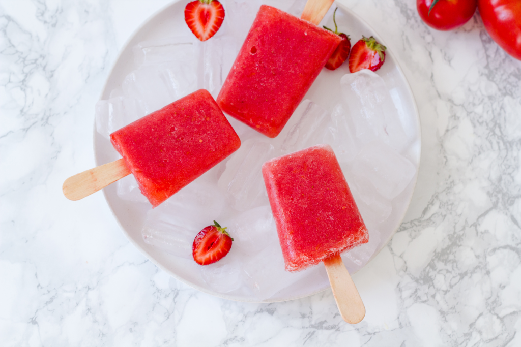 Tomatensorbet am Stiel
